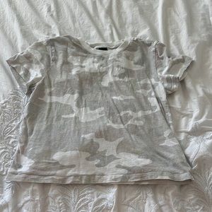 camo white and grey crop top